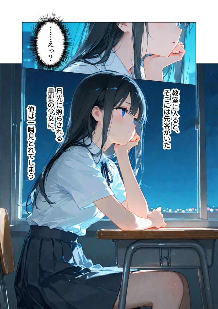 s594allud01493｜月の女神は僕だけに微笑む 第1話 〜眠らない教室で始まる僕らの関係〜 モザイク版｜ラビットフット｜フル漫画